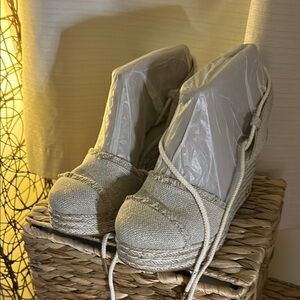 Women's Cream Espadrille Wedges
